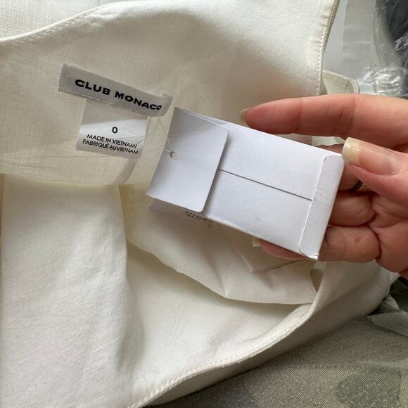 NWT Club Monaco Creme Emberlynn Linen Blend Jumpsuit 0 - Picture 8 of 16